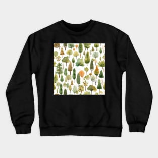 Pastel Oasis: A Serene Seamless Pattern of Trees and Plants in Soft Hues Crewneck Sweatshirt